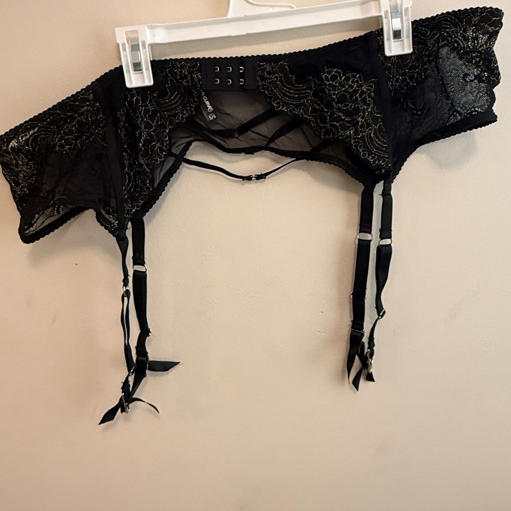 Elegant Black Lace Garter Top
